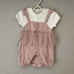 フリル付きピンクカバーオール　60 夏服