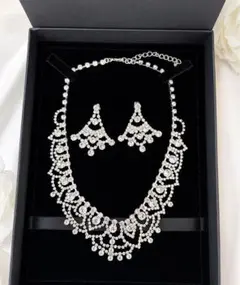 クリスタル ネックレス イヤリング セット