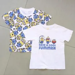 ミニオン 白色 ホワイト Tシャツ 120サイズ 2枚セット まとめ売りのサムネイル