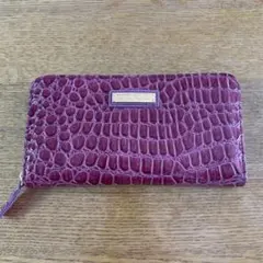 新品未使用パープル クロコダイル風 長財布