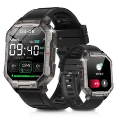 スマートウォッチ Bluetooth 通話 大画面 ブラック