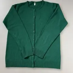 グリーン 長袖カーディガン　L