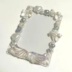 羽 ハート 水色 リボン ホイップデコ トレカケース B8