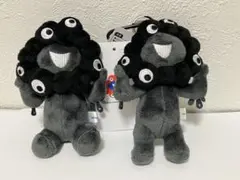 【2体セット】黒ミャクミャクセット　カラビナ キーホルダー ブラック 立ち　座り
