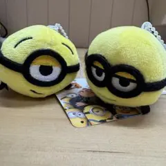 ミニオン3 ぬいぐるみキーホルダー　2種　スチュアート　囚人服　ボブ　ストラップ