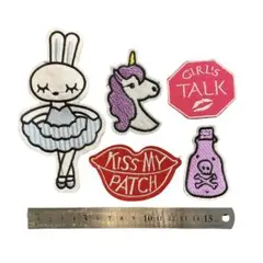 海外製 刺繍ワッペン　5枚セット バレリーナ・ユニコーンなど