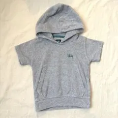 stussy グレー フード付き　半袖　パーカー　90センチ