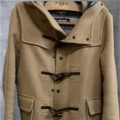 ベージュ ダッフルコート ウール混紡　グリーンレーベルリラクシング　極上重厚品