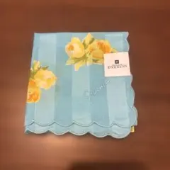 GIVENCHY 花柄 ハンカチ 青緑