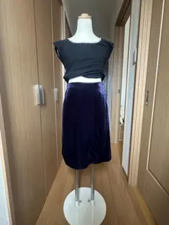 パープル ベルベット ベロアスカートのサムネイル