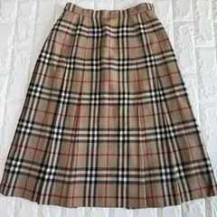 BURBERRYSノバチェック プリーツスカート ミモレ丈 ウール100%日本製のサムネイル