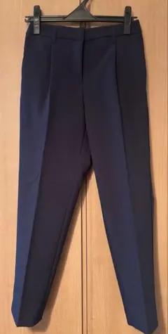 【美品】プラステ PLST ポリエステルオックステーパードパンツ ネイビー