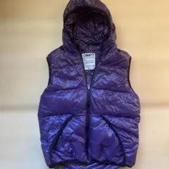 CAMP7 フード付きダウンベスト L 紫