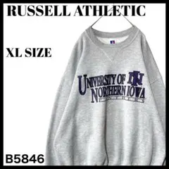 90s USA製 ラッセルアスレティック カレッジロゴ スウェット 前V XL