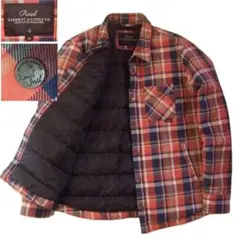 美品　roial　ロイアル　ダウンジャケット　チェック柄　ネル生地　M