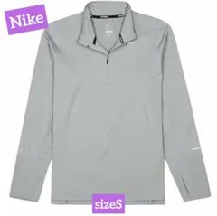 Nike ナイキ　ハーフジップ長袖ランニングトップス グレー　sizeS