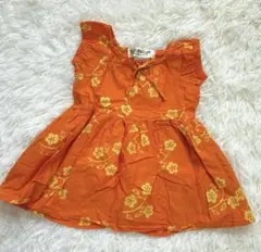 ベビー花柄 オレンジワンピース　チュニック　子供服