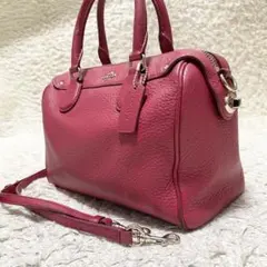 COACH 2way ショルダーバッグ 　レザー　ベネット　ターンロック　赤
