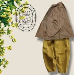 《日本製》nest Robe＊ウール ピンタックスタンドカラースモックブラウス