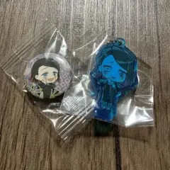 鬼滅の刃　魘夢　グッズ2点セット　ここみえ　アクリルフィギュア　缶バッジ