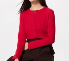 ユニクロ　ポインテールカーディガン 赤　XL