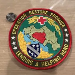 実物レア　ボスニア紛争　Restore Promise NATO軍ワッペン　大判
