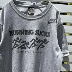 NIKE TRACK & FIELD 灰杢×銀灰 古着 Tシャツ