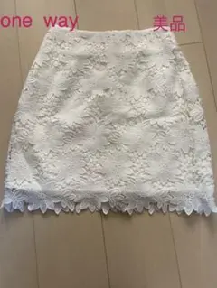 one wayレーススカート　春服　白　花柄レースのサムネイル