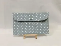 マルチケース マスクケース 通帳ケース くすみブルー