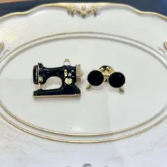 ヴィンテージ風ミシンブローチピン　サングラス　合金製　ギフト用　母の日
