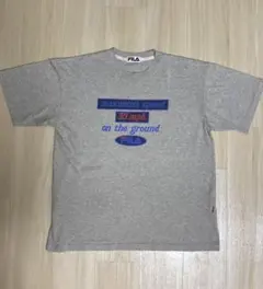 FILA(フィラ)プリントTシャツ■Lサイズ■バックプリント有ロゴグレーアメカジ