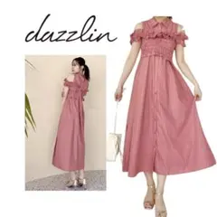 【美品】ギャザービスチェSETシャツワンピース dazzlin 限定色