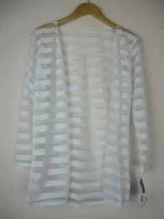 透かし　ボーダー　カーディガン