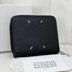 ✨未使用✨ メゾンマルジェラ 4ステッチ L字ファスナー シボ革 ロゴ