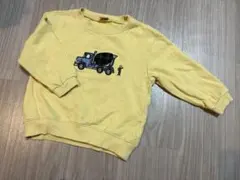 プティマイン　ミキサー車　刺繍 トレーナー イエロー