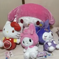 サンリオぬいぐるみ4体セット⭐︎キティ、マイメロ、クロミ