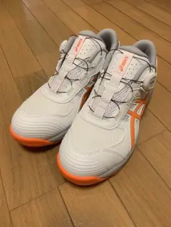 asics アシックス 安全靴 ダイヤル式 ホワイト オレンジ - メルカリ