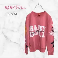 BABY DOLL トレーナー バックプリント ピンク Sサイズ