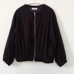 美品　シアーブルゾン　ノーカラー　 色ブラック　サイズМ