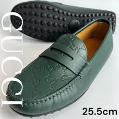 ★新品★グッチ シマ レザー ドライビングシューズ コインローファー 25.5