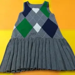リバーシブルタイプ　アーガイル柄ノースリーブドレス