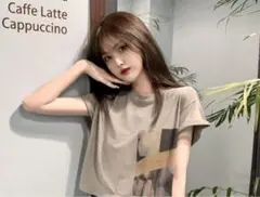 トレンド Tシャツ ストリートカルチャー アースカラー　グレー