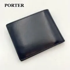 まろ！超美品✨PORTER ビルブライドルウォレット 二つ折り財布 紺 PORTER ポーター ビル ブライドル ウォレット 185-02258 吉田