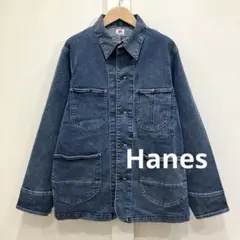 Hanes ヘインズ デニム カバーオール ジャケット ストレッチ メンズ