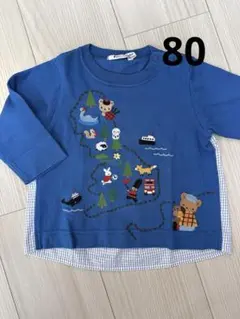 familiar ファミリア 長袖Tシャツ 80cm 刺繍　ファミリア長袖シャツ