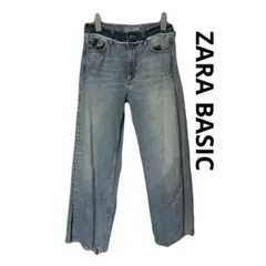 ZARA BASIC DENIM カットオフ デニムパンツ　丈短　クロップド