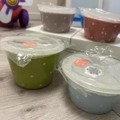 水玉模様 食品保存容器 4色セット