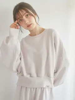 ジェラートピケ gelato pique ショート丈裏毛プルオーバー ピンク 春