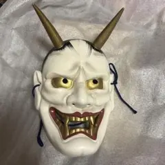 当時物】お面 能面 翁 おきな 骨董品 工芸品 石膏 陶器 壁掛け 激レア