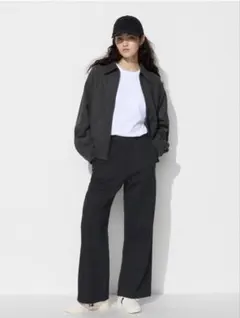 UNIQLO ドライスウェットワイドパンツ 09 BLACK S 未使用品